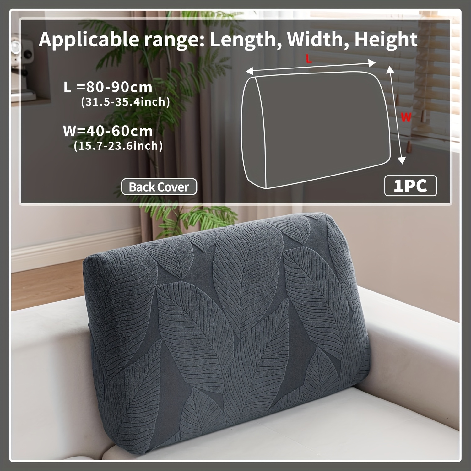 TEMU 1 housse de canapé à motif feuille, housse extensible élastique toutes avec protège- et accoudoirs, style moderne et simple, protège-canapé