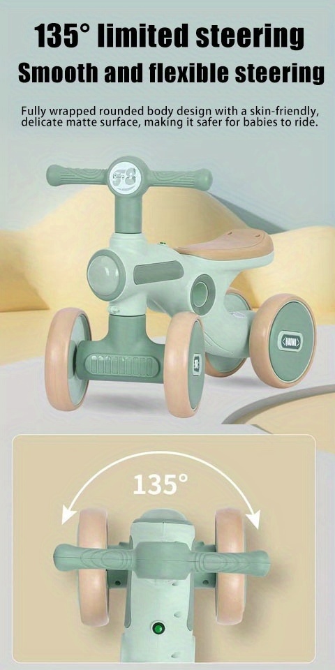 portable baby walker kids   balance bike with fun lights music and comfortable seat   balance bike indoor outdoor use     holiday gifts childrens birthday gift halloween easter gift Product details 8