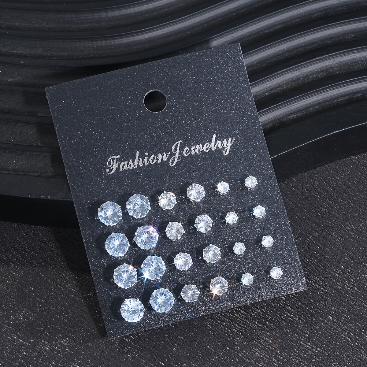 E-shop 24-teiliges Set modischer glitzernder -Ohrstecker in quadratischer runder Form, Unisex, ideal für Urlaub, Partys, Dates, , Halloween,