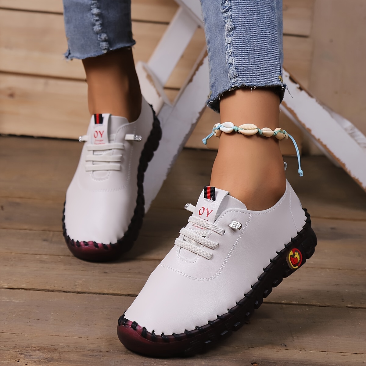 

Women's Solid Color Sneakers, Comfortable Soft Sole Slip On Shoes, Casual Outdoor Walking Flat Shoes