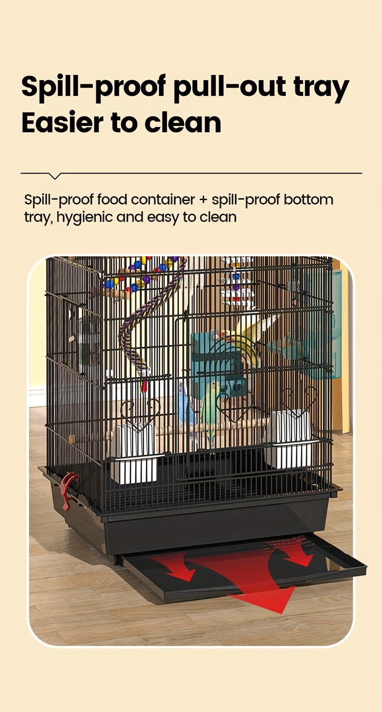 heavy duty metal bird cage with 0 8cm wire   durable small pet cage for squirrels rabbits hamsters small animals easy   secure latches ventilation grills small animal cage sleek metallic   sturdy construction Product details 5