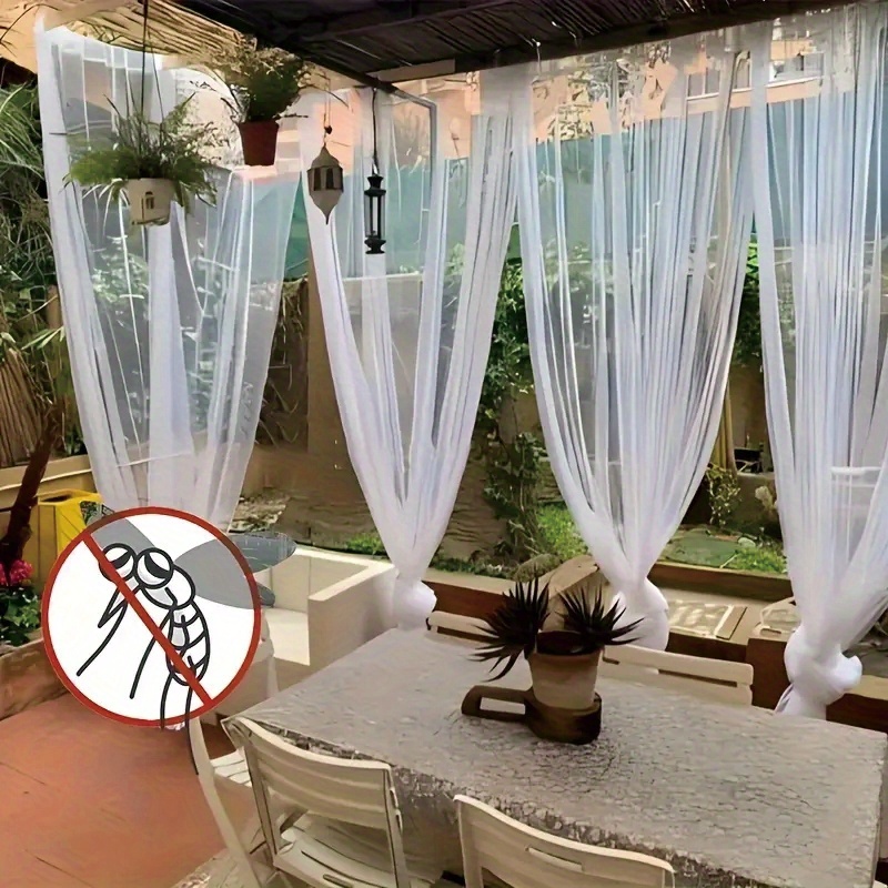 E-shop 1/ 2/ 3/ 4 Stück 9,85 ft weißes transparente Moskitonetz-Fensterbildschirm für Innen- und Außenbereich, atmungsaktives Netz mit Stangenbeutel,