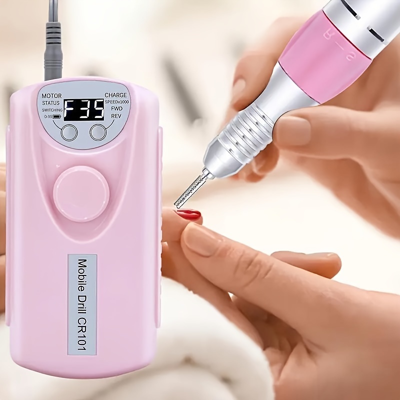 

Portable Electric Nail Drill -35000rpm Professional Rechargeable Nail File Machine, Cordless Nail Drill E-file For Removing Acrylic Nail Salon Home Drill Set, Pink 1