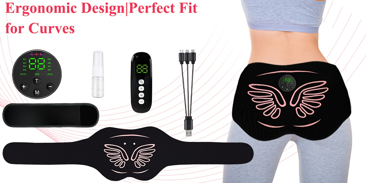 electric ems   muscle stimulator with remote control rechargeable muscle stimulator remote control   ideal gift for home gym muscle recovery muscle massager comfortable design peach   shaper for   fitness Product details 0