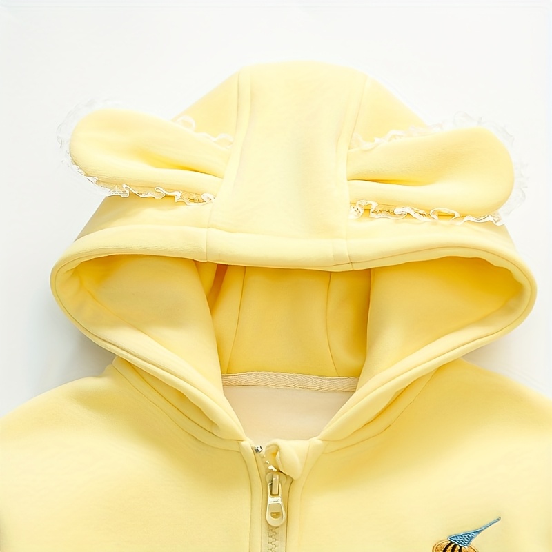 girls cartoon plus velvet thickened hooded sweatshirt trousers suit autumn and winter 2025   trendy baby girl cute cartoon plus velvet casual sports suit two piece suit trendy for outdoor Product details 9