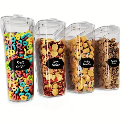 aufbewahrungsbehälter-set für müsli 2/3/4-tlg., bpa-freie luftdichte lebensmittelbehälter aus kunststoff, 2,5 l / 84,5 oz für müsli, snacks , mit wiederverwendbarem etikett & markerstift | Kundendienst Rund Um Die Uhr
