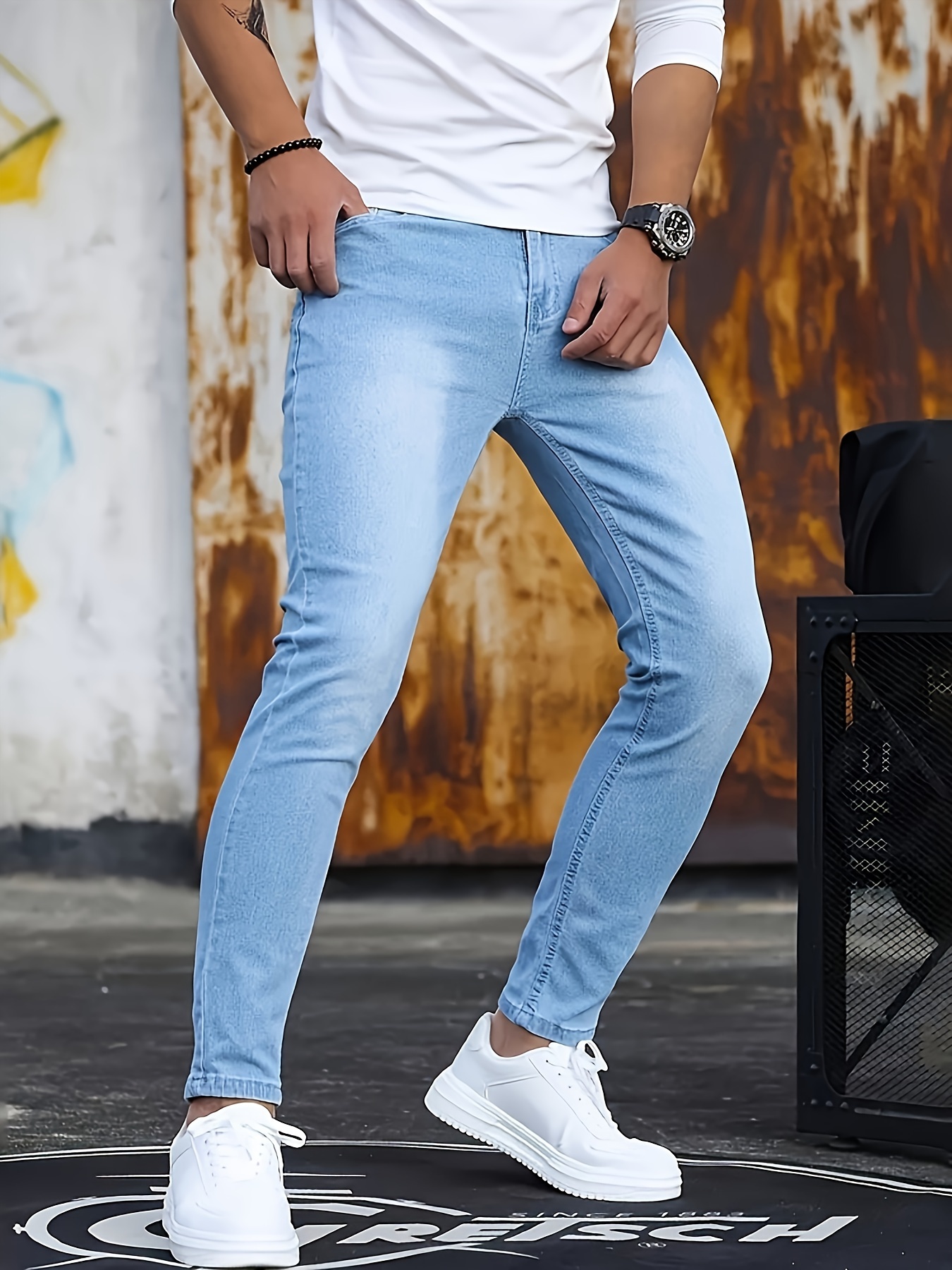 Slim fit tapered leg jeans fashion