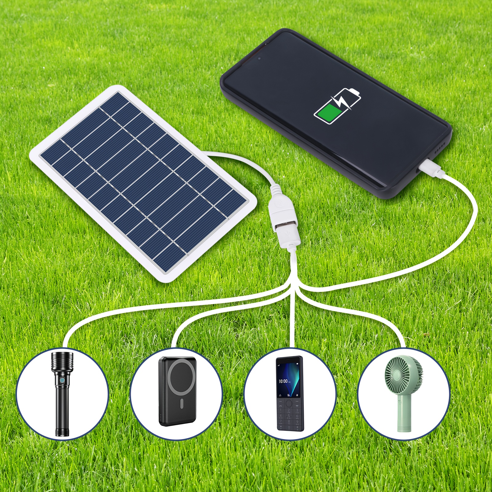 outdoor travel camping solar panel charger solar powered 1pc usb charger 36  controller female to male usb connector compatible with phones power banks flashlights fans Product details 2