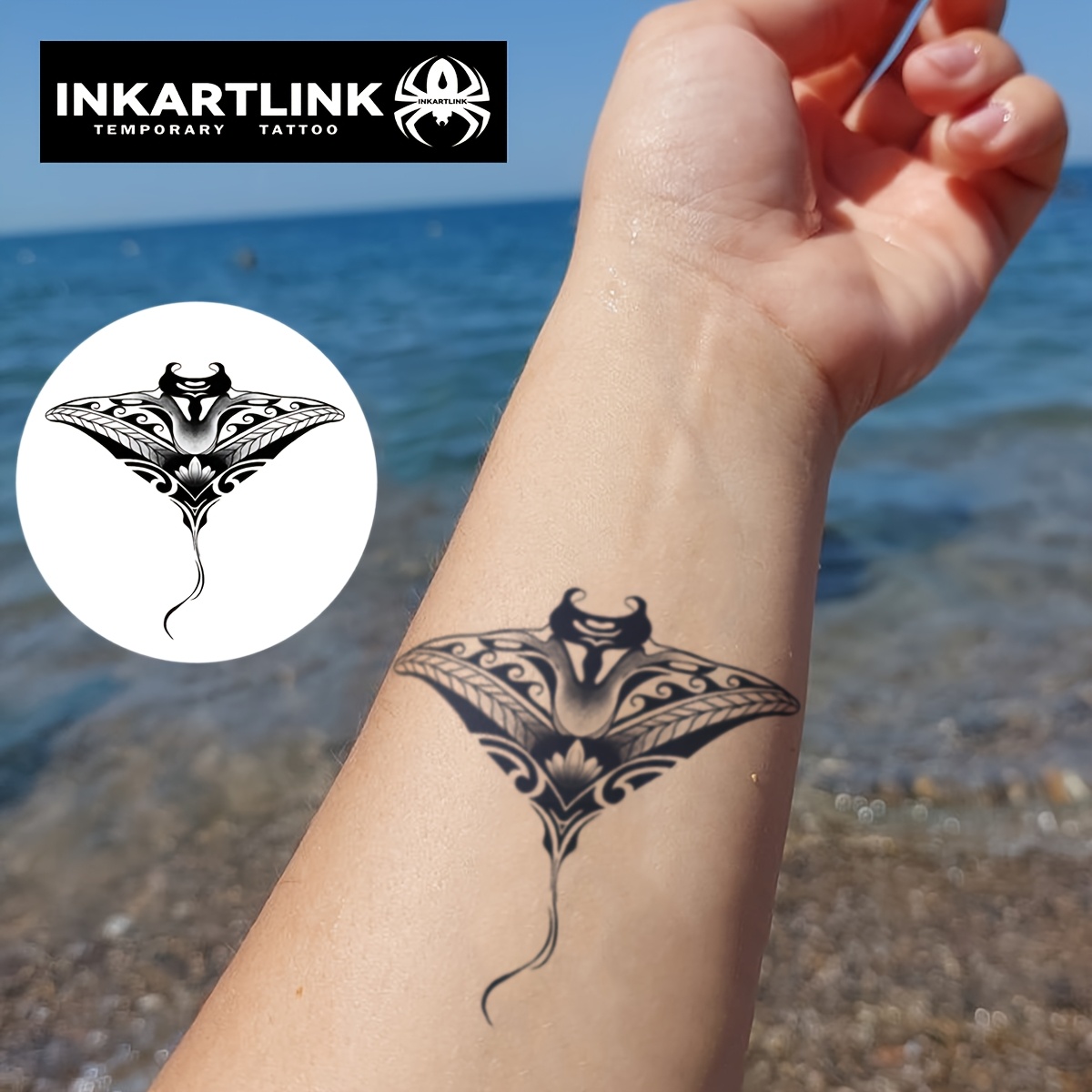 [inkartlink] Tattoo Stickers With Waterproof And Long-lasting Designs For 1-2 Weeks, A Must-have For Beach Trips