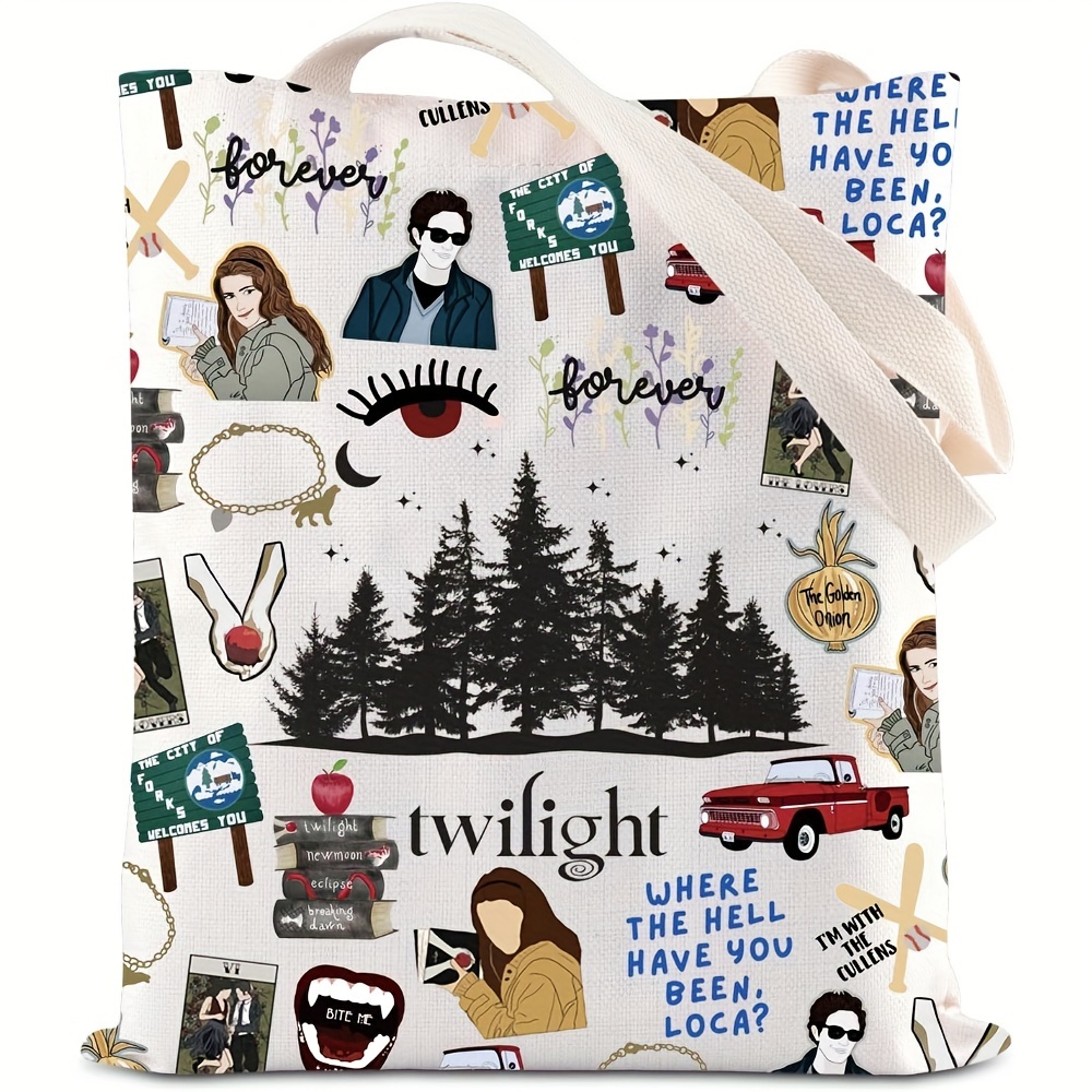 

Washington-inspired Canvas Tote Bag - Vampire-themed Shoulder Bag For Casual And Student Use, Fashionable Canvas Handbag Organizer, Perfect For Grocery, Gift For Vampire Enthusiasts - 1 Piece