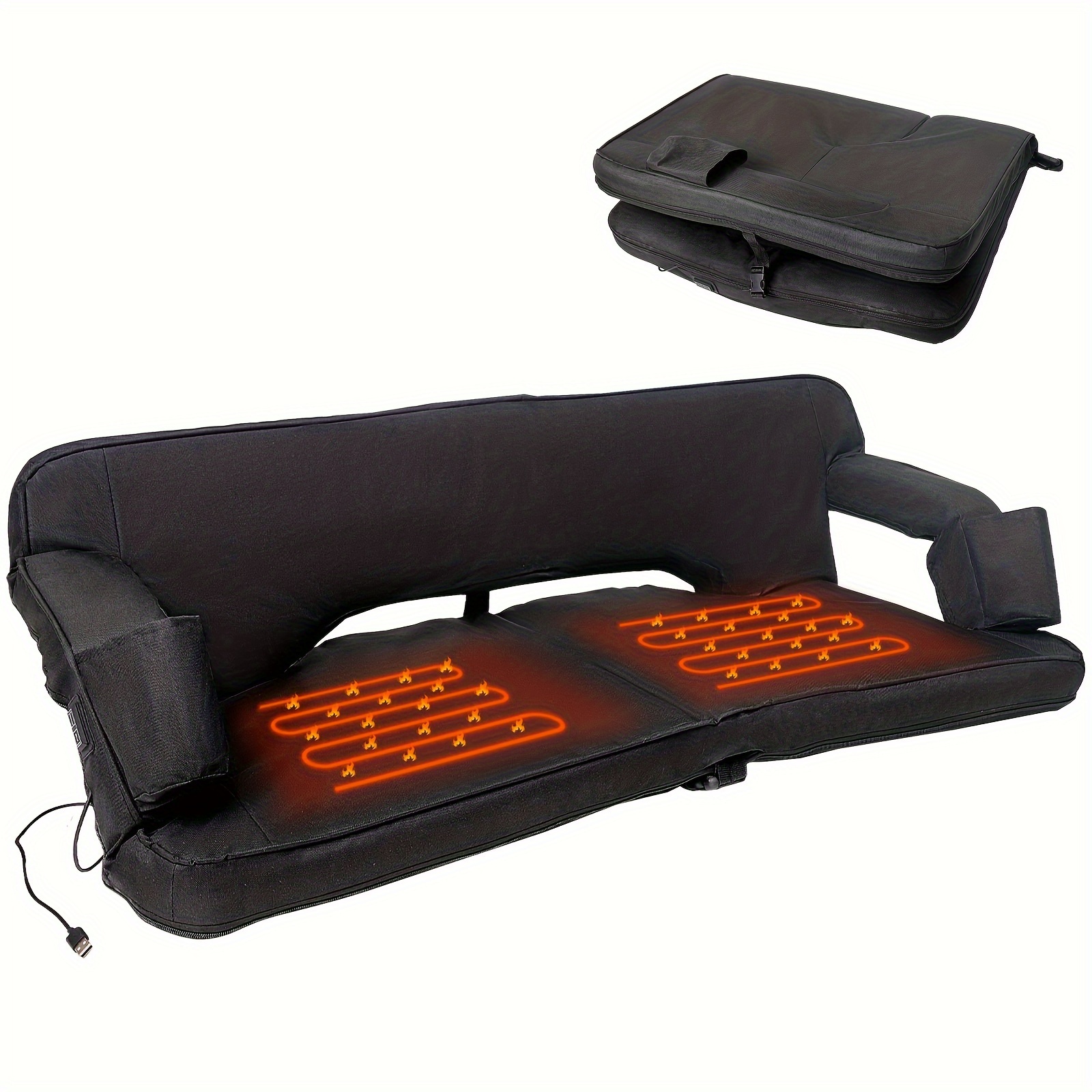 

Mophoto Double Heated Stadium Seat Seat With Back & Arm Support, Portable 6 Reclinng Positions Stadium Seating For Bleachers, Seats For Sports Events, Outing, Travelling, Hiking