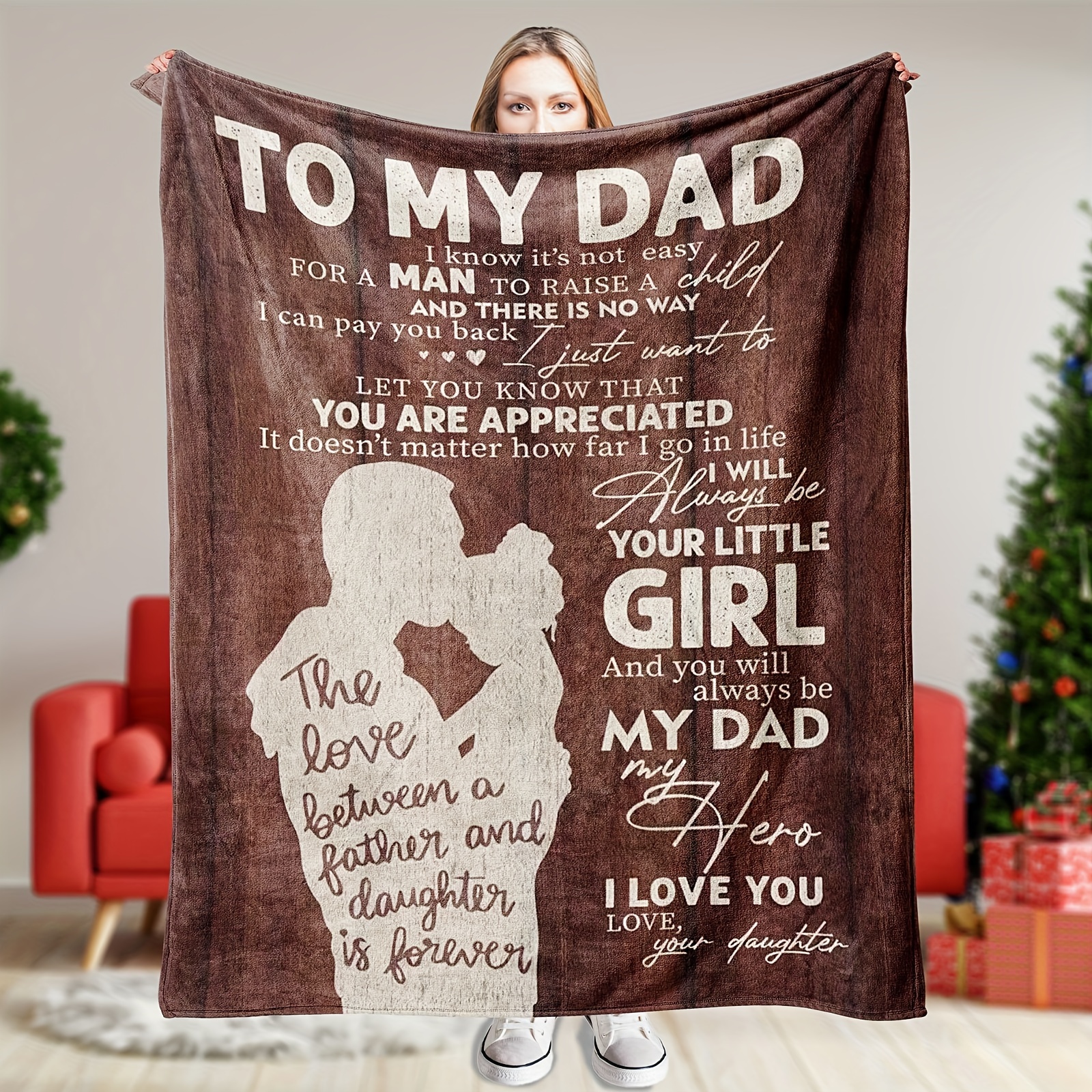 

Dad Gifts From Daughter, Gifts For Dad From Daughter Blankets 60"x80", Birthday Gifts For Dad From Daughter, Best Presents For Dad Father From Daughter, Dad Birthday Gifts Ideas