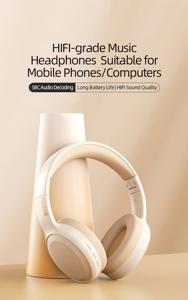 Lenovo TH30 - Qualité sonore Hifi - Casque premium - Design immersif pour appels vocaux clairs