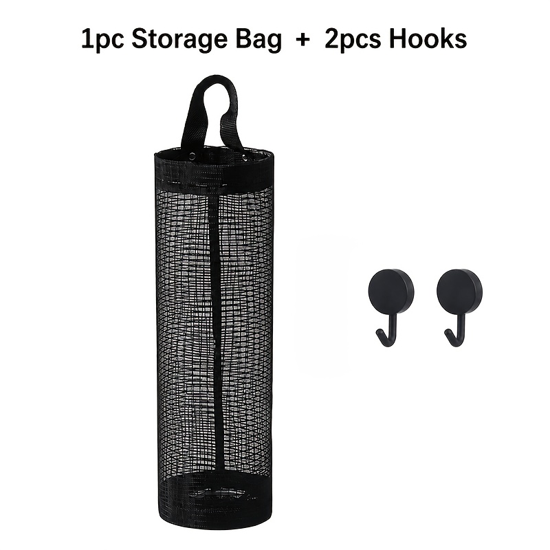 TEMU 3pcs (1 Hanging And Convenient Durable Garbage Bag Storage Bags + ), Plastic Bag Storage, Mesh Hanging Storage Dispenser, Washable Hanging And