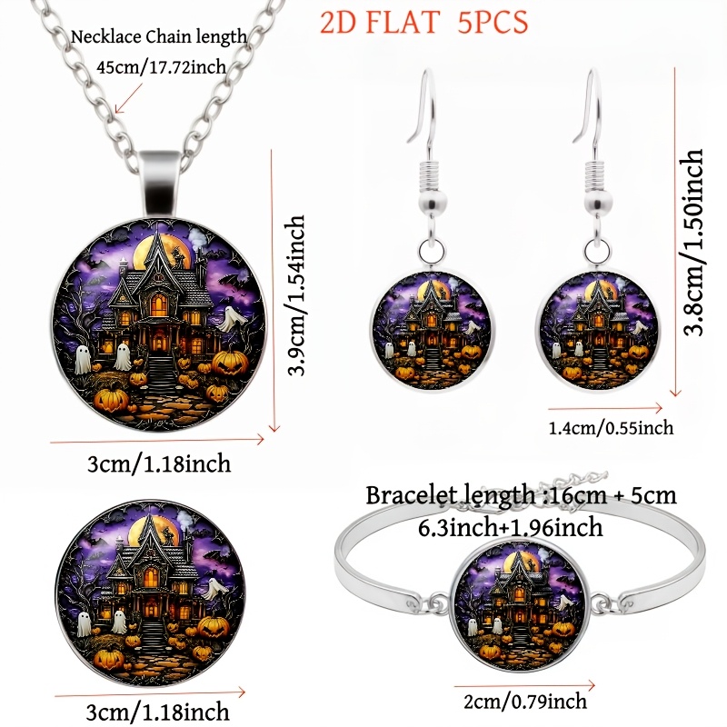 5pc Halloween Haunted House Ladies Jewellery Set
