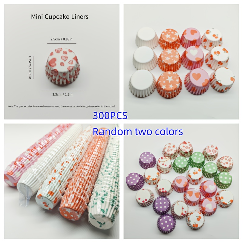 2.5cm Mini Cake Liner, Random Colors And Patterns, Cake Oilproof Paper Cup Liner, Baking Paper Cup Liner, Cake Liner, Baking Tool, Cake Tool