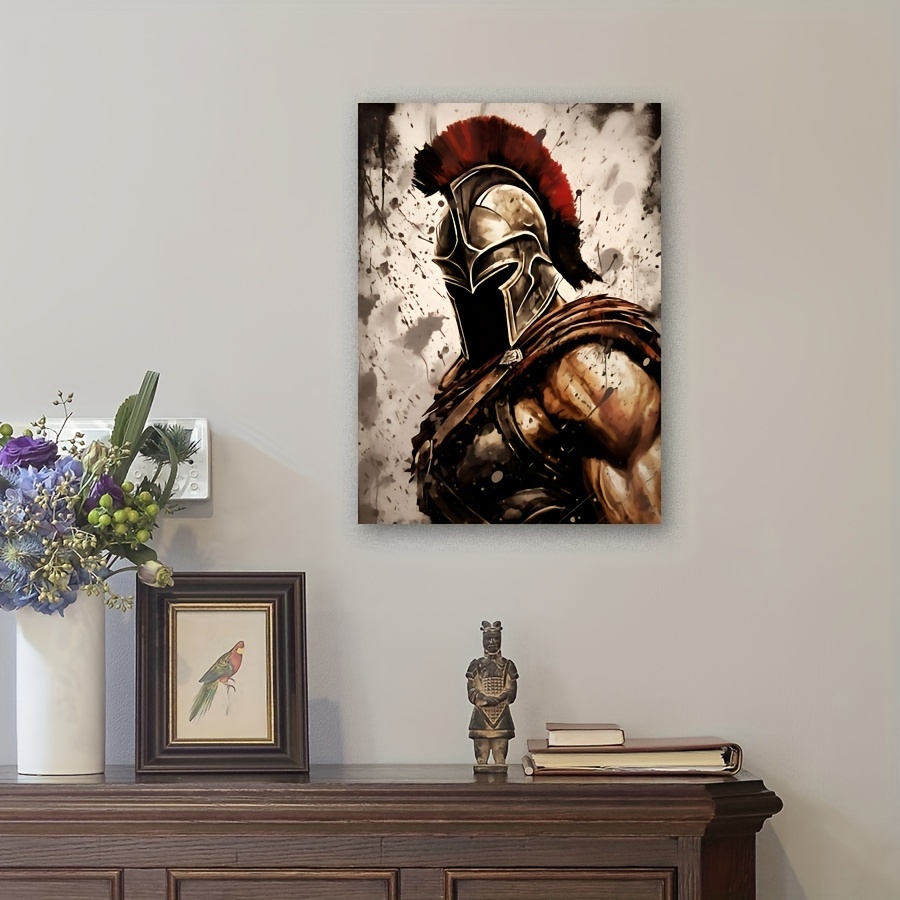 

1pc Soldier Wall Poster, Wall Art Canvas, Hot Blooded Warrior Canvas, Vintage Canvas, Home Decor For Living Room Wall Art