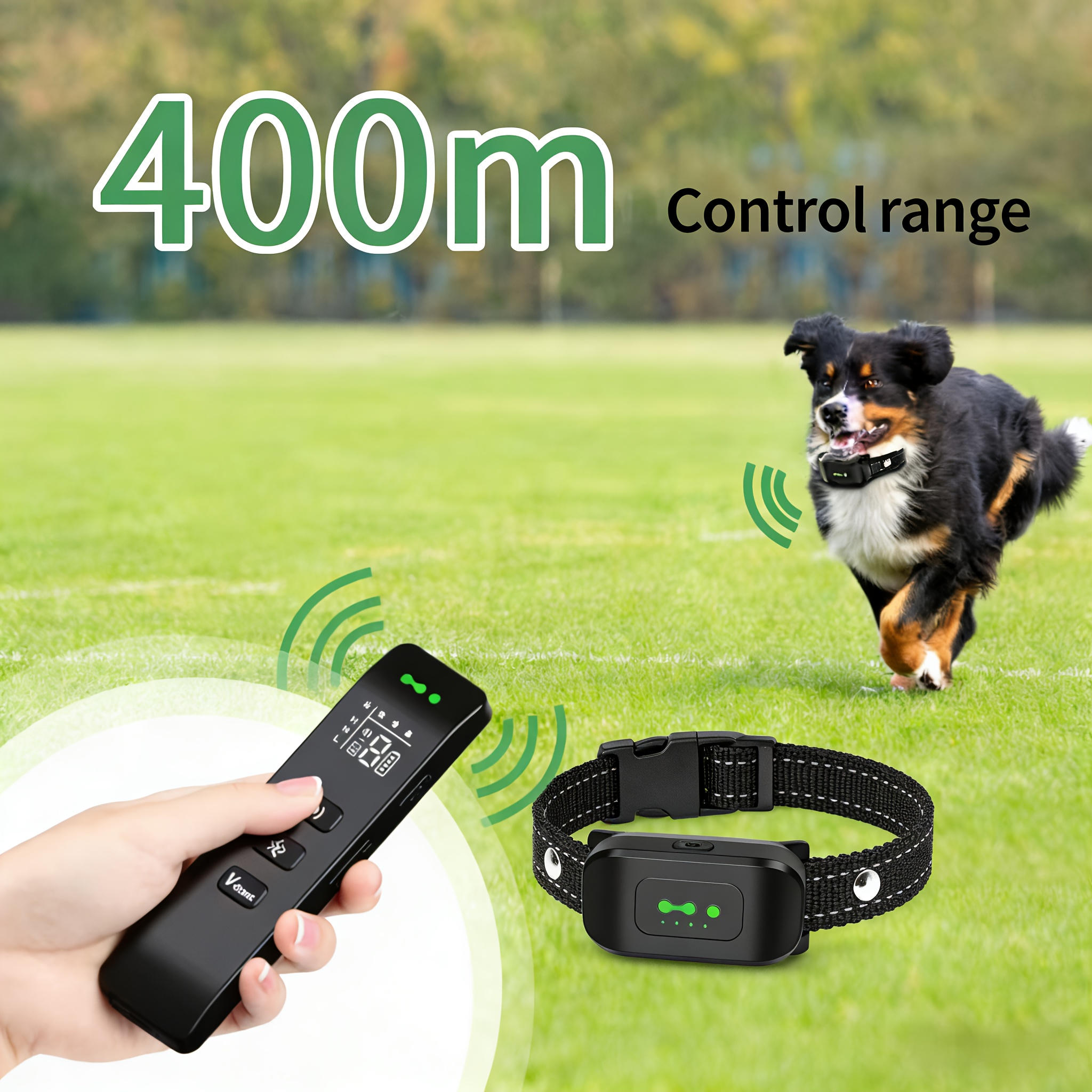 TEMU Non Electric Shock Double Vibration Pet Dog Training Collar Kit, 4-61cm Adjustable Neck Collar, Intelligent Lightweight Portable Remote Training