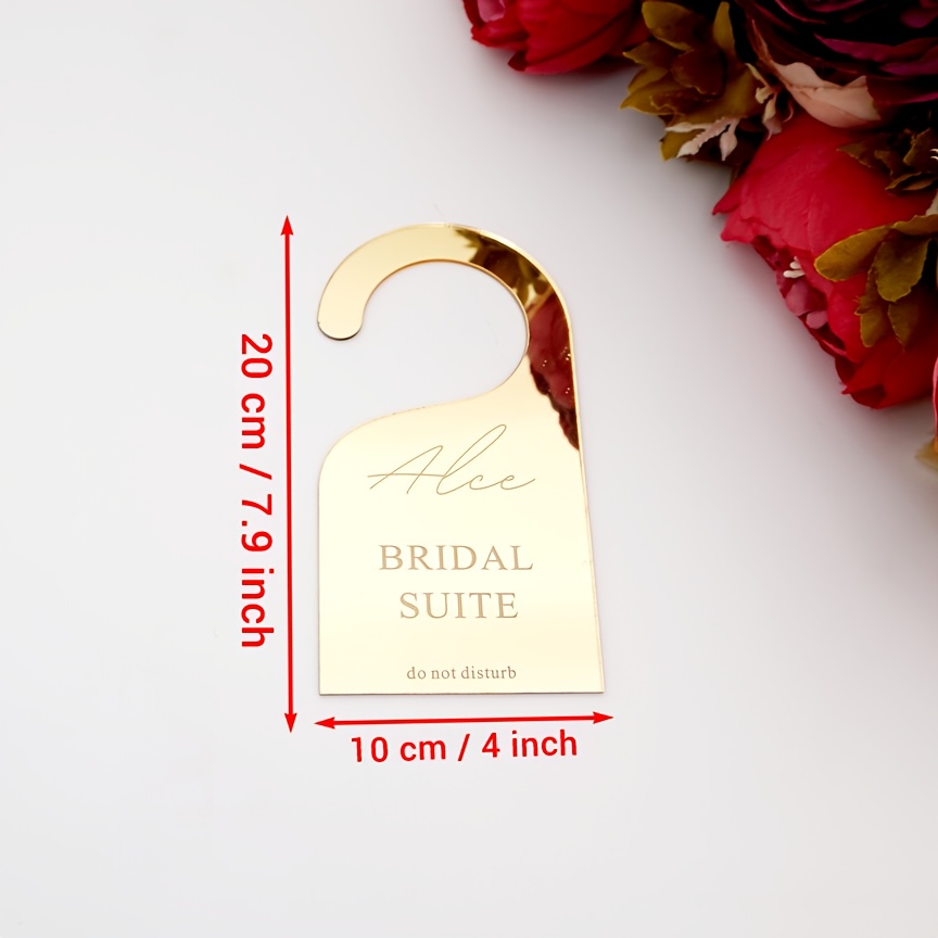 Image of 1pc 10x20cm/7x14cm Custom Acrylic Door Hanger Wedding Bride/ Decor Door Hanging Tags