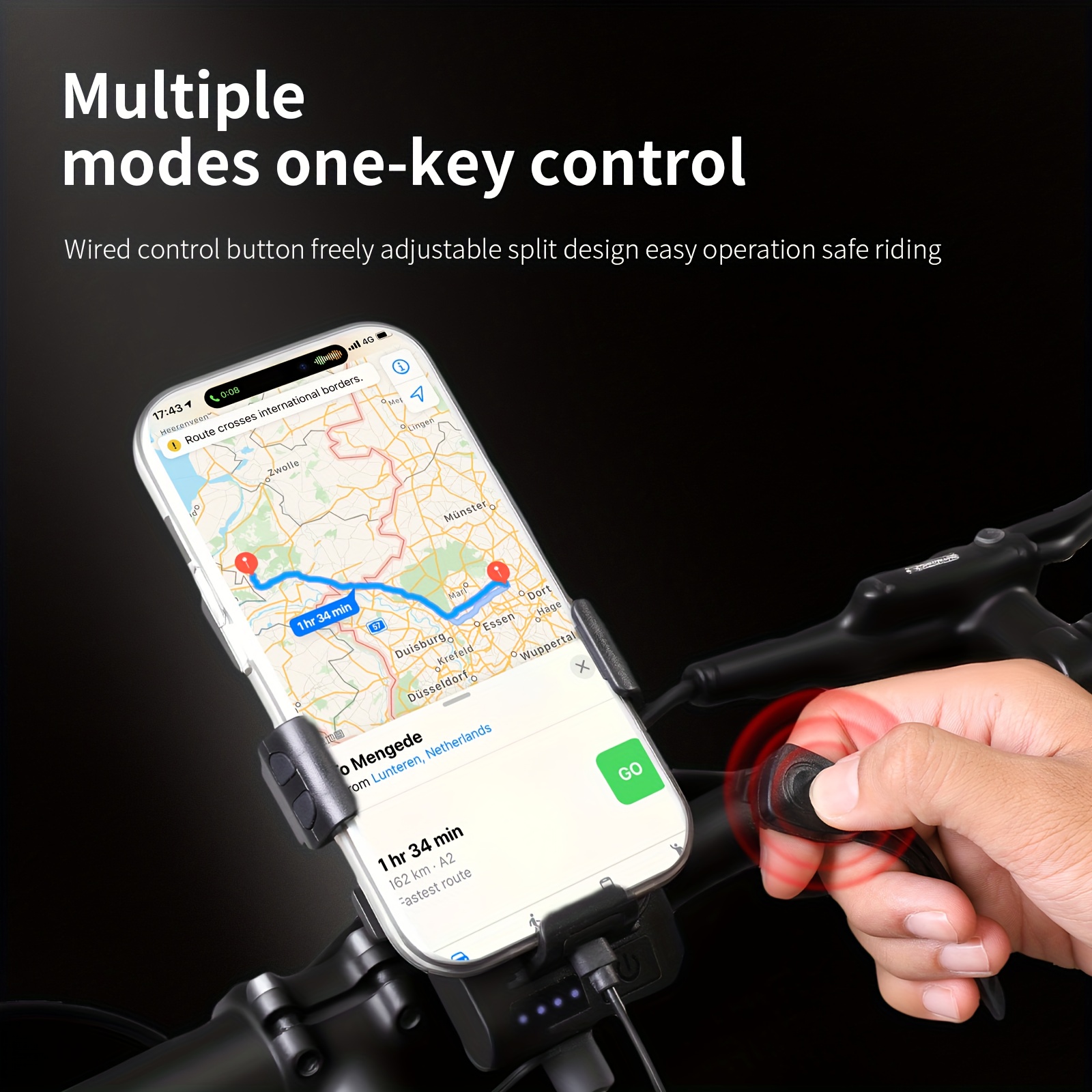 TOSUOD Mountain Bike Voorlichten met Hoorn, Draagbare Telefoonhouder, Oplaadbare Fietslicht, Fietsuitrusting, Fietslicht, Fietsaccessoire, Fietsaccessoire, Fietslicht Voor, Licht Voor Fiets, Fietsverlichting, Fietskoplamp, Fietsverlichting, Fietslamp, Voor Fietslamp, Fietsaccessoire Voor Fiets, Voor Fietslicht, Mountain Bike Accessoire, Voor Fietslicht, Krachtige Fietsverlichting