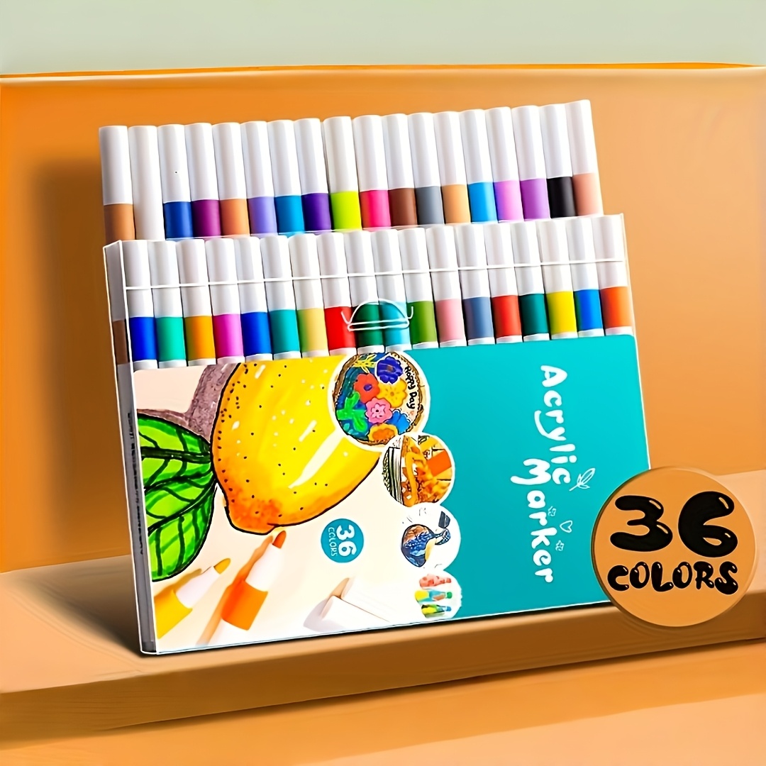 12 36 48 60pcs colors acrylic   set   tip acrylic pens for   ceramic   metal wood and for professional art use