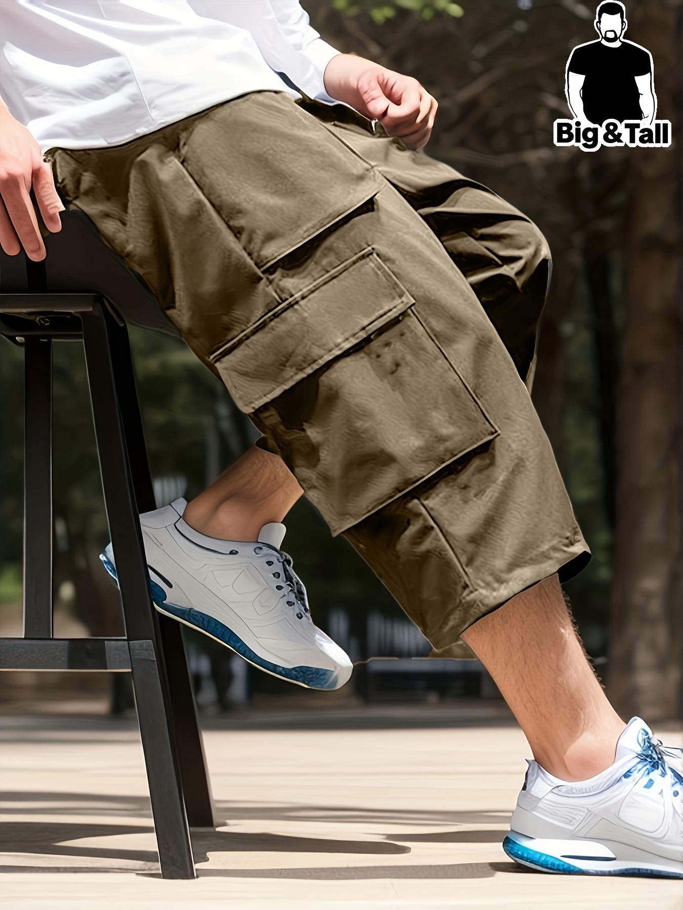 mens big tall workwear 7 8 casual pants plus size men's big - Temu