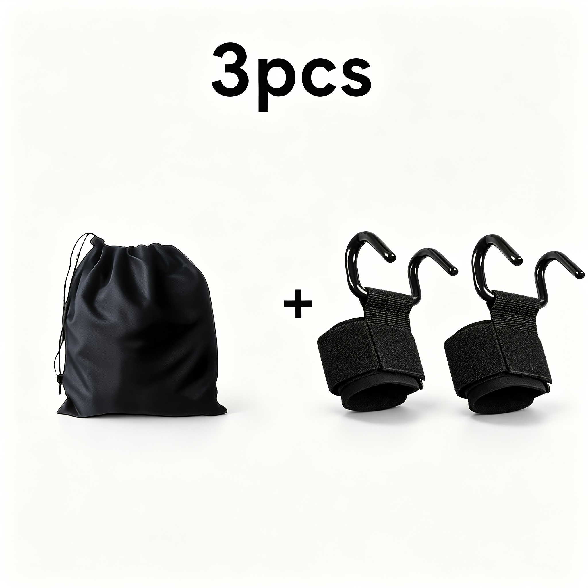 TEMU Ensemble de 3 sangles de poignet à crochet pour fitness et musculation, crochets de musculation haute résistance avec sac de rangement, adaptés