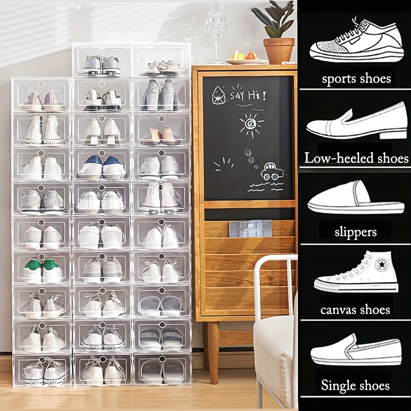 Cajas De Zapatos De Plastico Transparente Apilables - Temu Chile