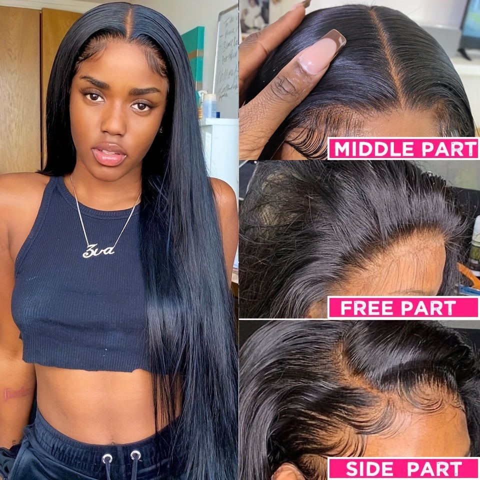 13x6 Bone Straight Lace Front Wigs Human Hair 16-34 Inch 13x6 Pre 