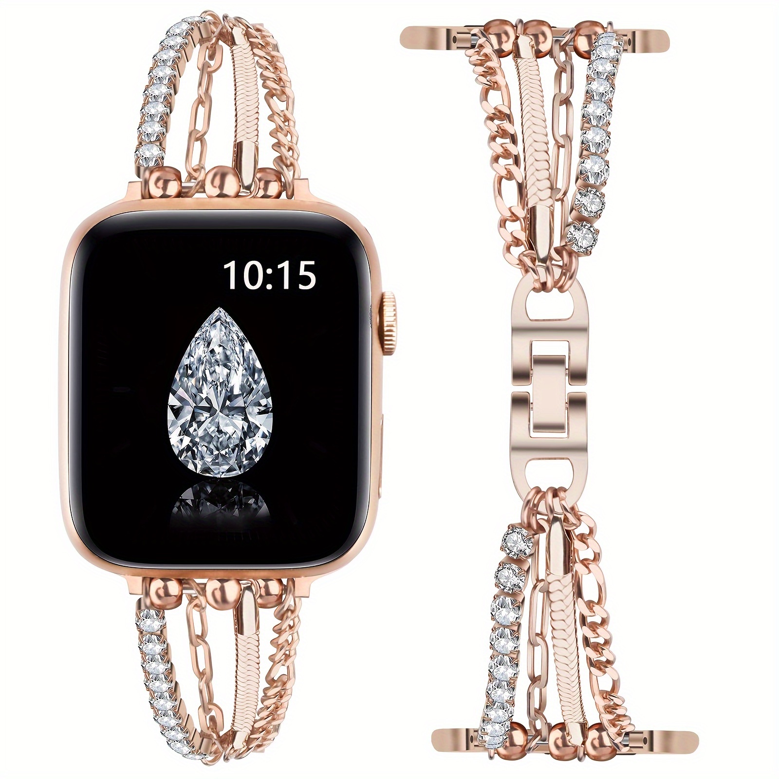 

For Apple Watch Band/ Bracelet Compatible For Apple Watch Band 38mm 40mm 41mm 42mm 44mm 45mm 46mm 49mm, For Iwatch 10 Se 6 5 4 Women Metal Strapbling Jewelry Wristbands Replacement