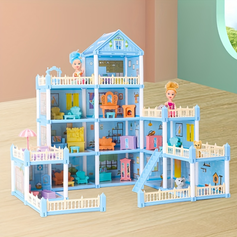 Doloowee Maison de Jeu de poupées, Fille rêve Maison Meubles Rose Fille Jouet, 2 Histoires 3