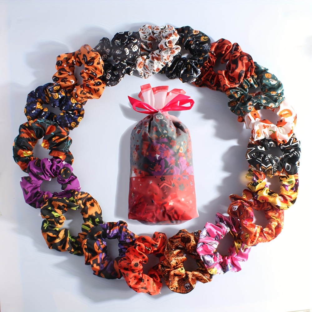 

18pcs Halloween Scrunchies Set - , For Women & - Bag Accessories