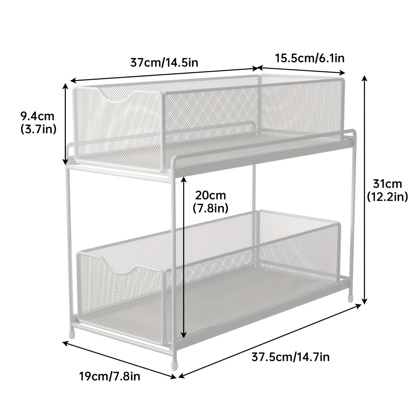 Kitchen Retractable Storage Rack Under Sink Cabinet Organizer Tiered Shelf Storage Basket Cabinet Ultra-narrow Double-layer Spice Bottle Drawer Rack