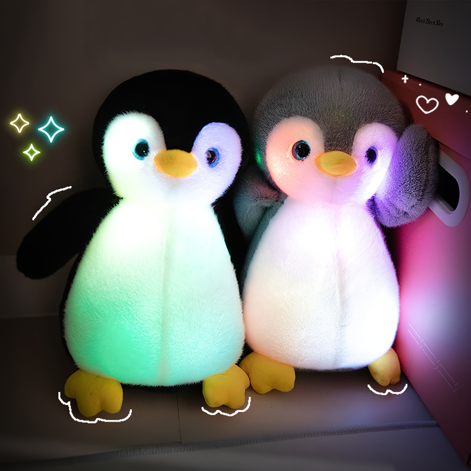 

Luminous Penguin Plush Toy: Adorable Led Glow Nightlight For Kids - Perfect For Birthdays, Valentine's Day, And Christmas - Suitable For Ages 0-3 - Made With Soft Viscose Fabric - From The Brand Akkun