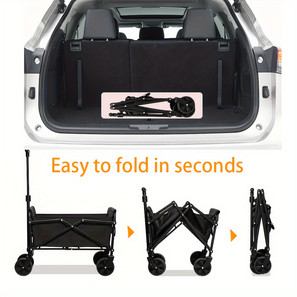 Heavy duty Folding Utility Wagon Large Outdoor Camping Temu New Zealand