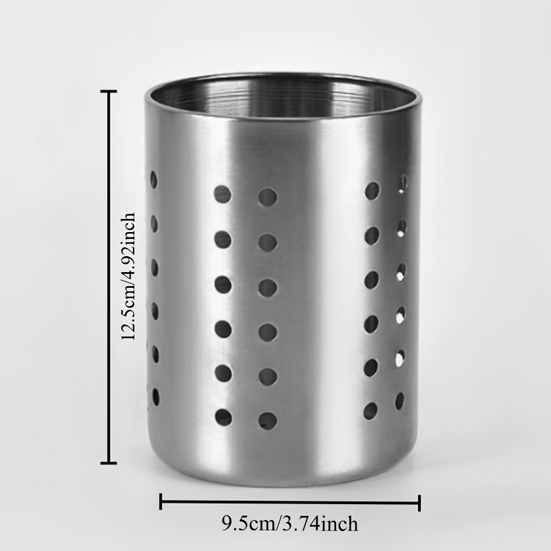 TEMU Stainless Steel Cutlery Holder - A Multifunctional Kitchen Storage Rack That Can Hold Chopsticks, Spoons, Forks, And Knives - Suitable For