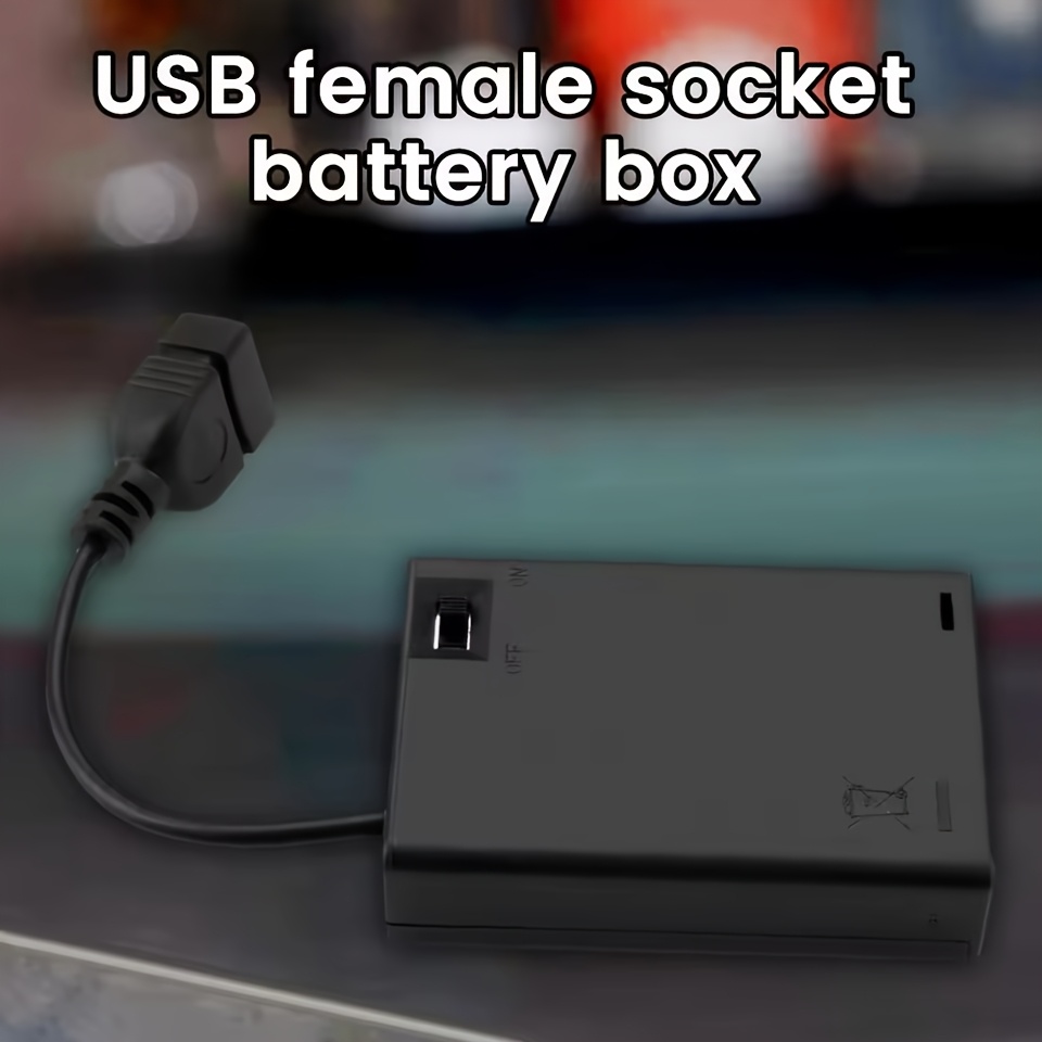 2 5pcs black 3aa battery holder with cover featuring an on off switch and usb female socket designed for aa batteries Product details 1