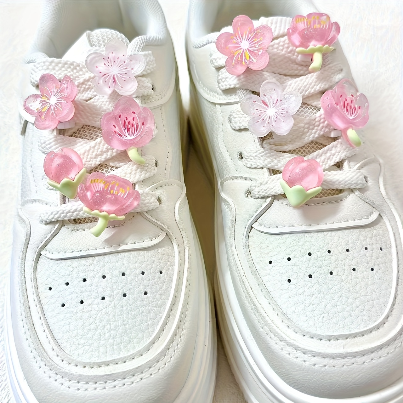Image of 10 Pink Charms, Exquisite Sneaker Clips, Cute Shoelace Decorations, Diy Shoe Accessories, Detachable Shoe Ornaments To Add Charm To Your Shoes