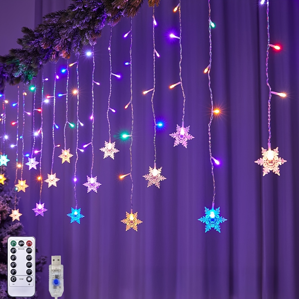 Timer] Christmas Window Decorations, 3 Pack Snowflake Christmas Window Lights with