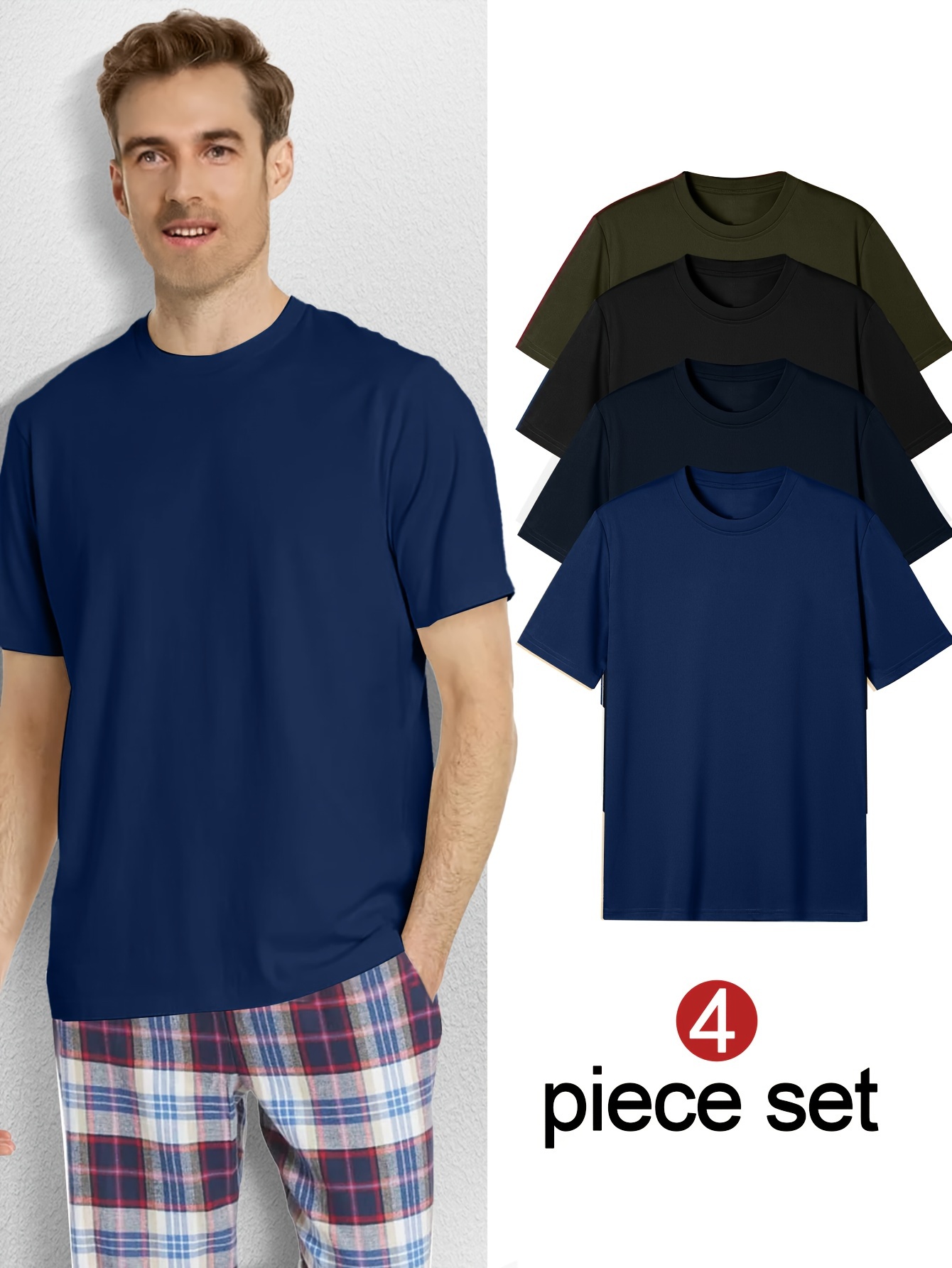 Mens Fashion Casual Sports Solid Color Stand Collar Short