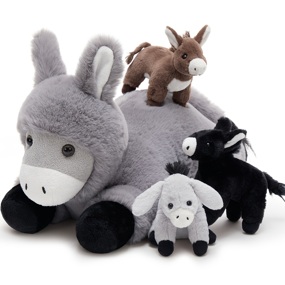 MorisMos Large Donkey Stuffed Animal with Baby