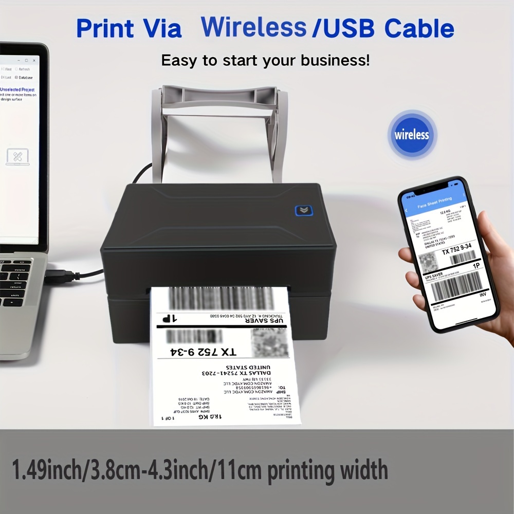 

Usb Shipping Label Printer - Commercial Grade Thermal Label Printer For Shipping Packages - Direct Thermal 4x6 Label Printer, For Small Business Andhome, Office And Commercial Use