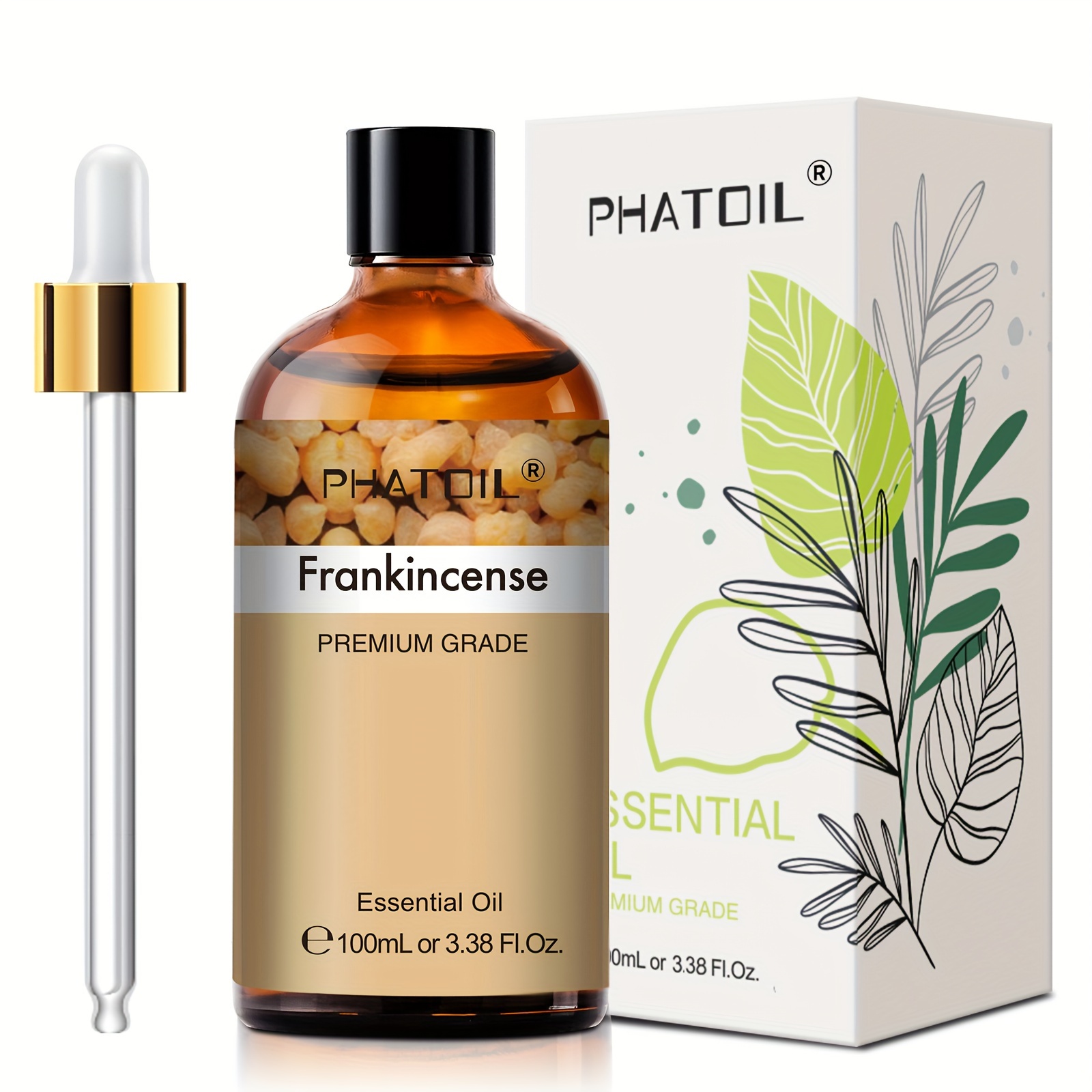 

Phatoil 1pc 100ml/3.38fl.oz Frankincense Essential Oils For Diffusers Humidifier Candle Making