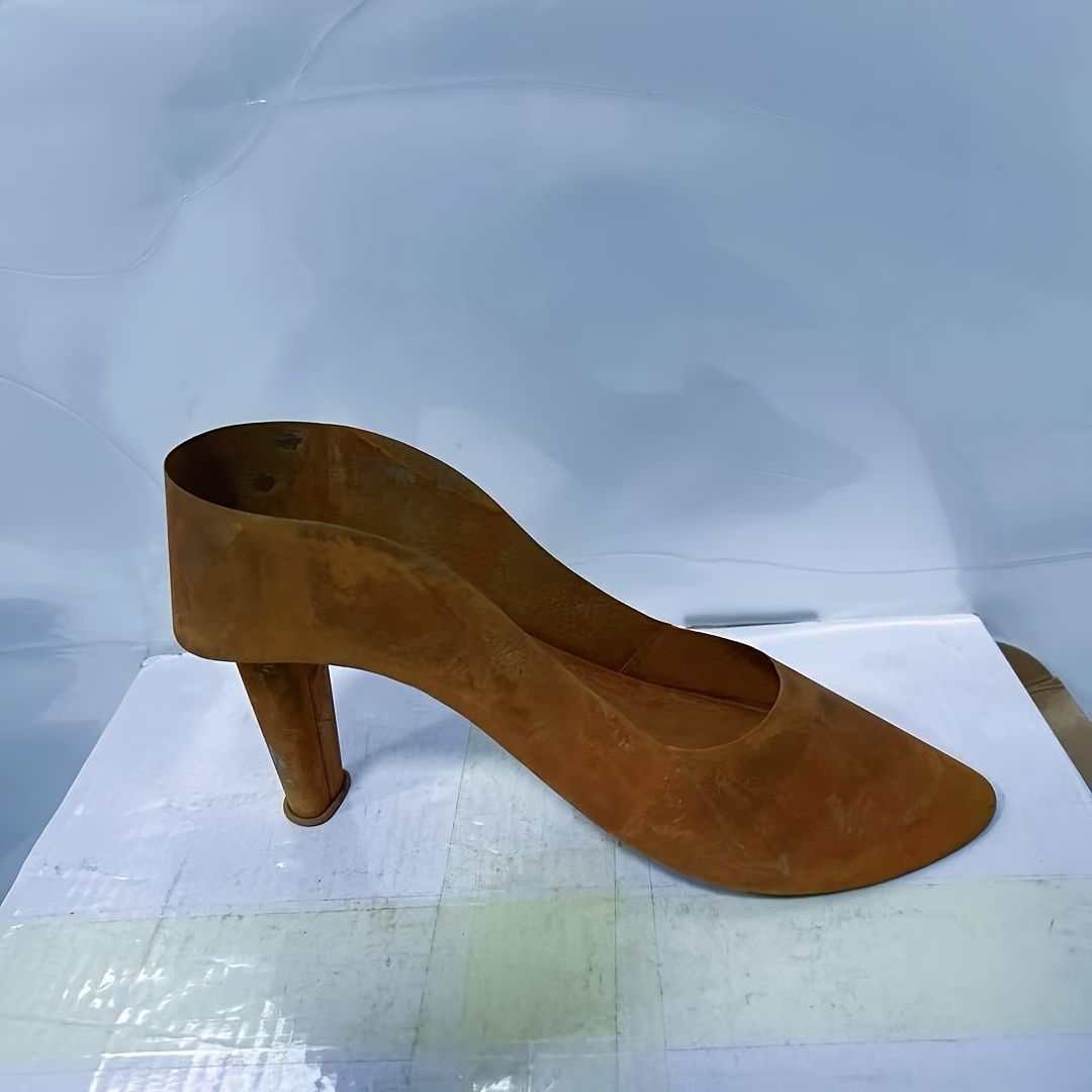 Image of Industrial Rustic High-heel Planter: Distressed Rust Finish, High-heel Design, Perfect For Small Potted Plants, Ideal For Indoor And Outdoor Décor, Enhances Space Ambiance Gardening Gift,home Decor