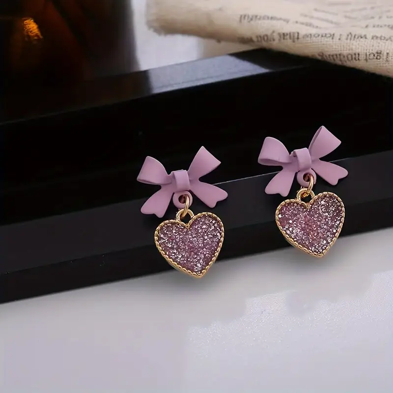 european and american cross border fashion elegant and exquisite love geometric earrings details 2
