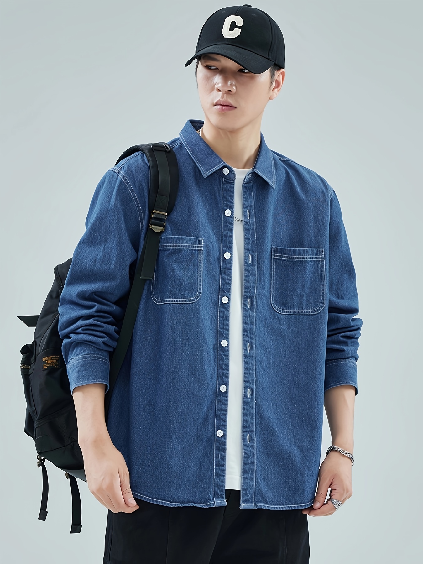 camisa casual algodón hombre 100% algodón cuello Temu Colombia