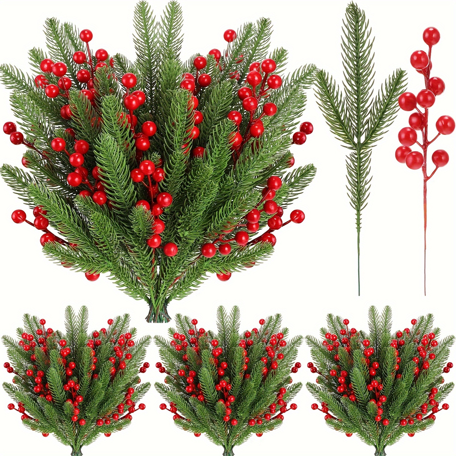 

20 Pcs Christmas Red , For Diy , Decorations, Non-electric, Featherless, No Battery Needed, 2 Styles Included