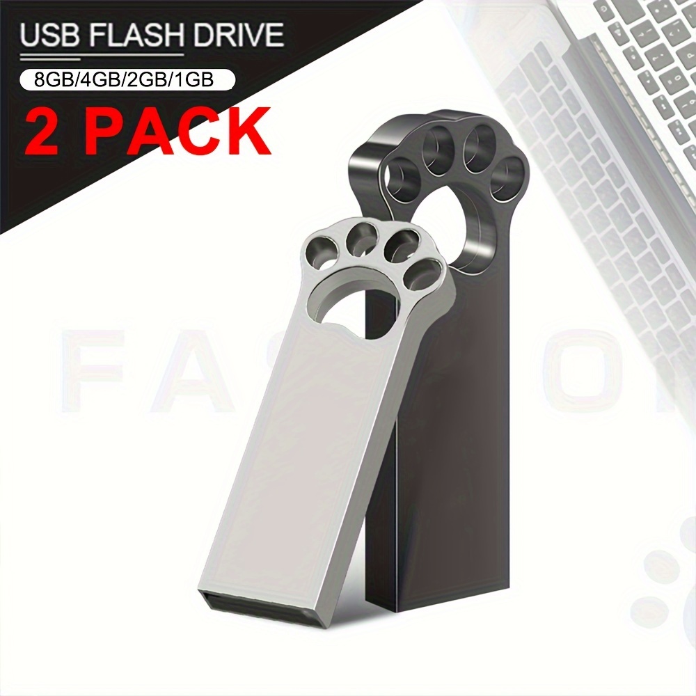 

2pcs Usb Flash Drive 8gb 4gb 2gb 1gb 512mb 256mb 128mb Usb 2.0 U Disk Usb Disk Metal Usb Drive For Pc//mobile Phonescar Audio/game Console/audio - Store Your Files !