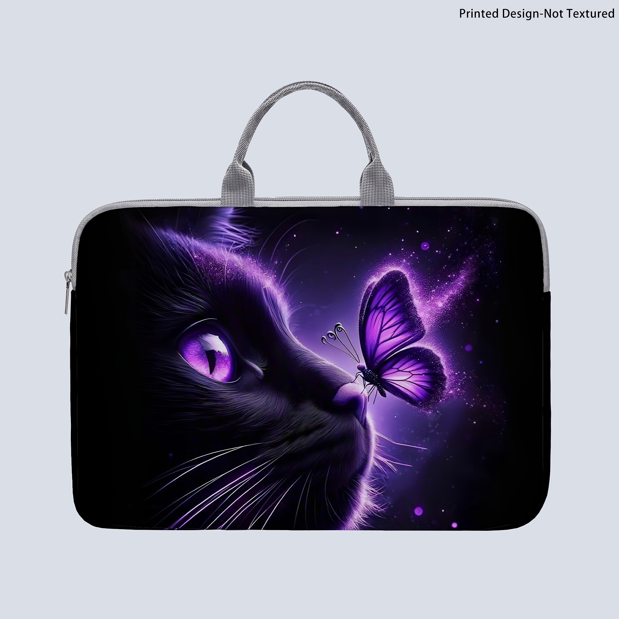 TEMU [printed Design-not Textured] 1 Laptop Case, Cat And Print Laptop Case, Briefcase-style Fabric Protective Sleeve, Fits 14-inch Laptops, Soft