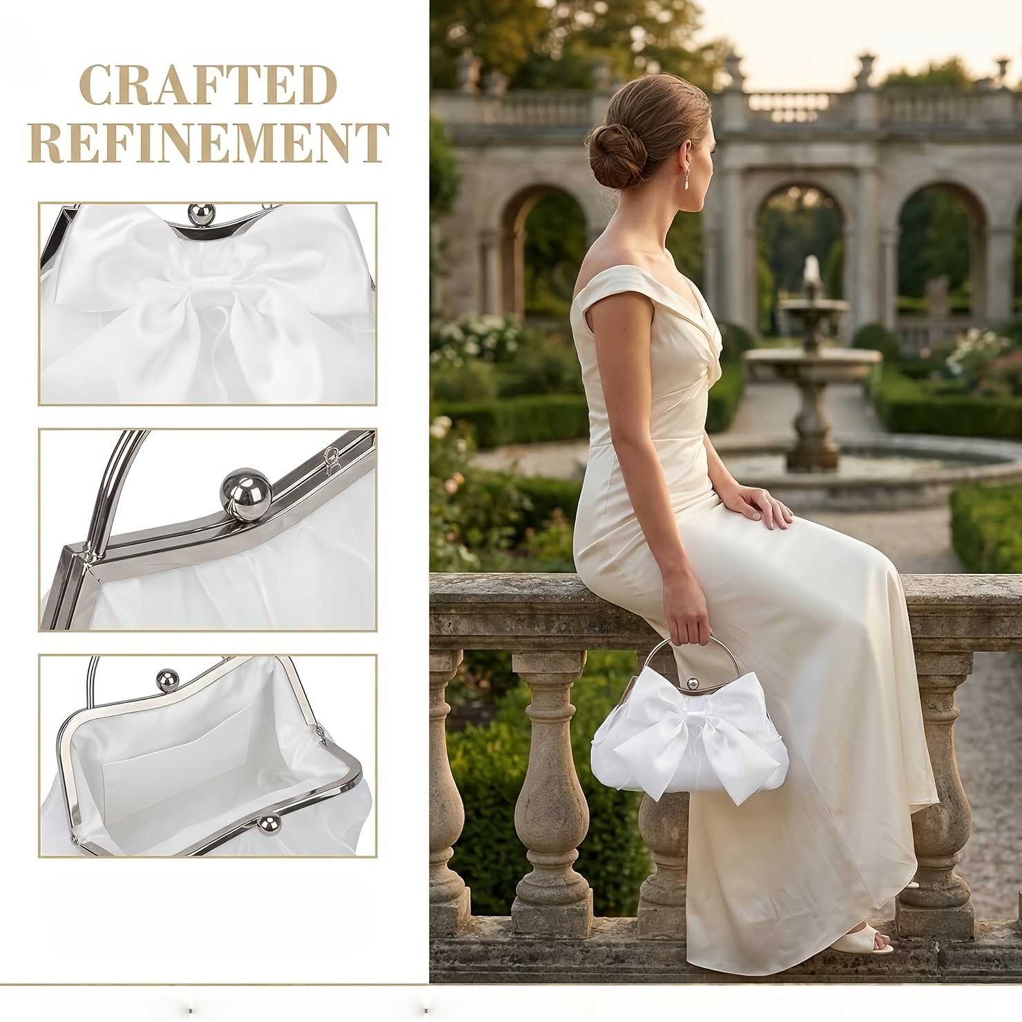 Elegante avondtasje met strik voor dames bruiloft en feestje_voghion.com